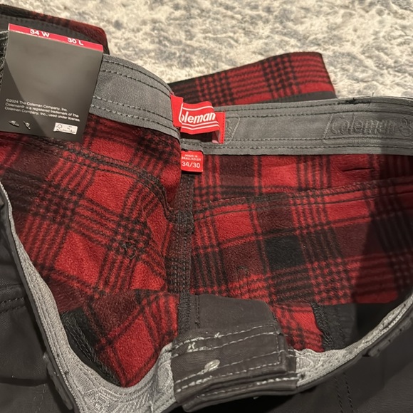 NWT Men’s Coleman Fleece Lined Tear Resistant Stretch Size 34W 30L - Picture 6 of 9